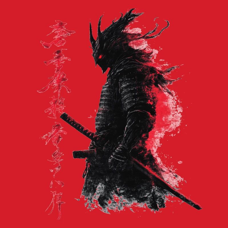 Samurai Japan Krieger Geschenk Asien Blutmond