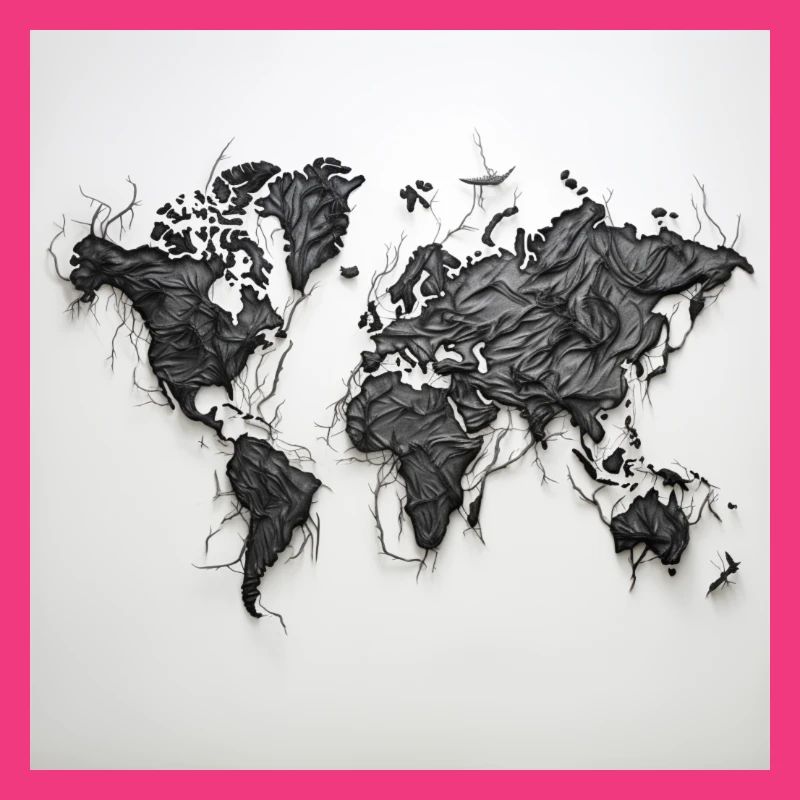 world map black and withe