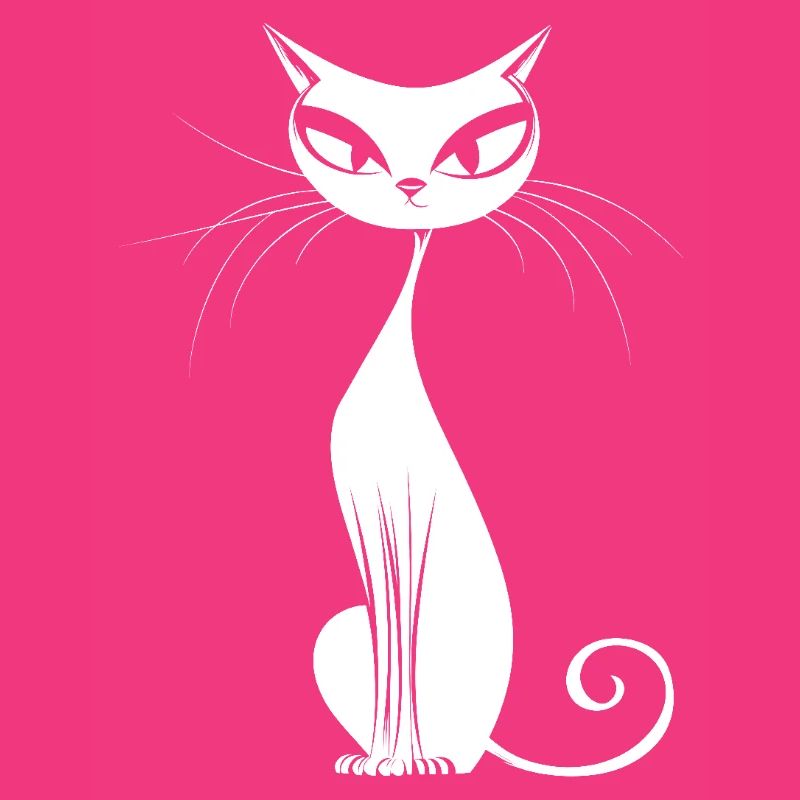 Chat blanc élégant