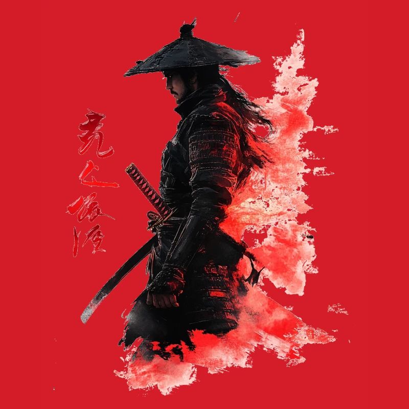 Samurai Japan Krieger Geschenk Asien Blutmond