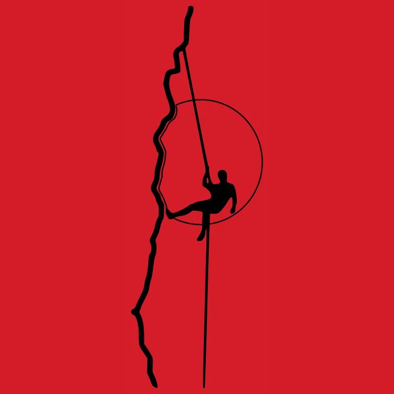 Climber rappelling in the sun (1c)