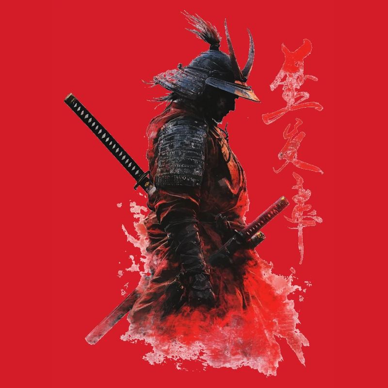 Samurai Japan Krieger Geschenk Asien Blutmond