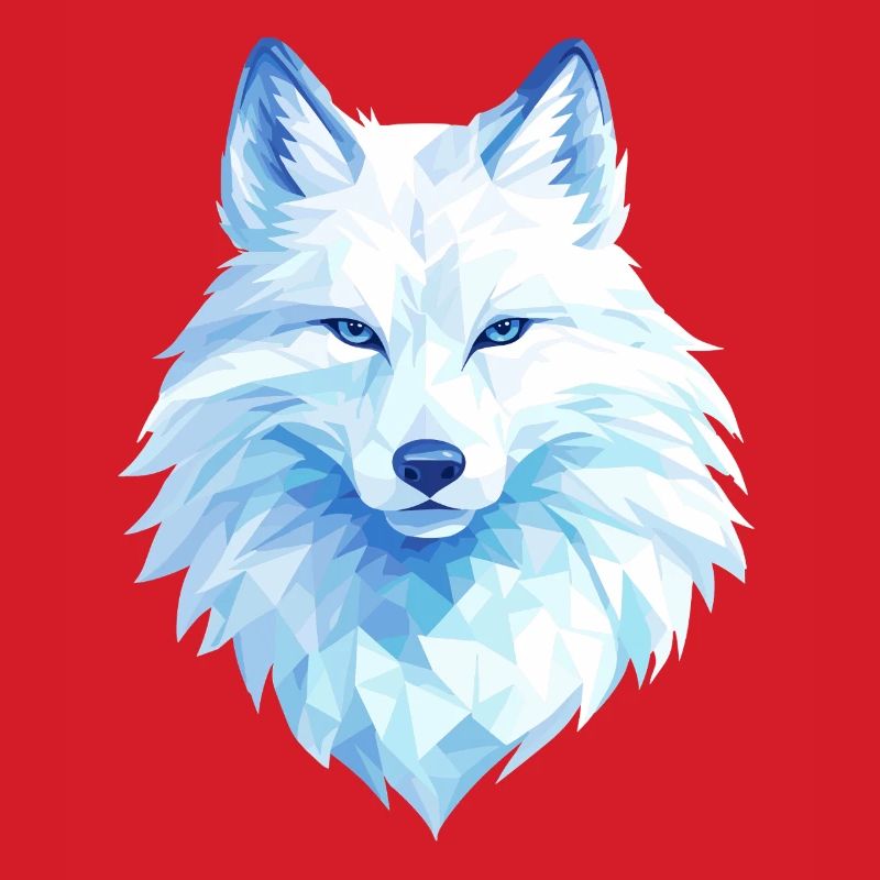Polygon Wolf Eis Blau– Modern Art
