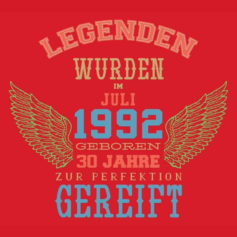 Juli 1992 - 30. Geburtstag Geschenk. Deutsch.