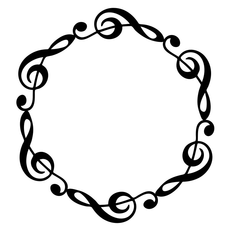 Music notes violin clef frame YOUR TEXT