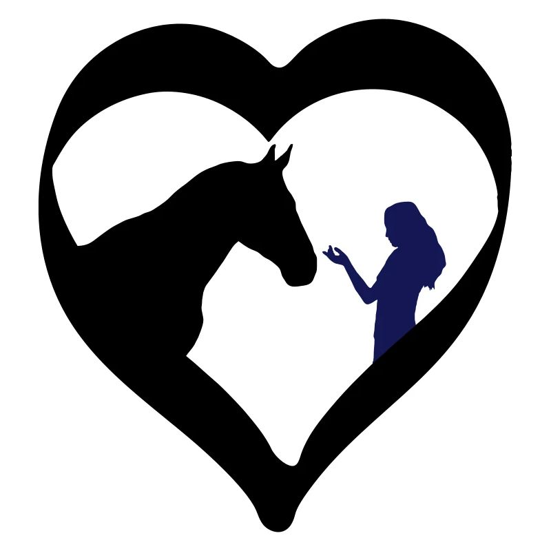 Pferdemädchen Silhouette im Herz