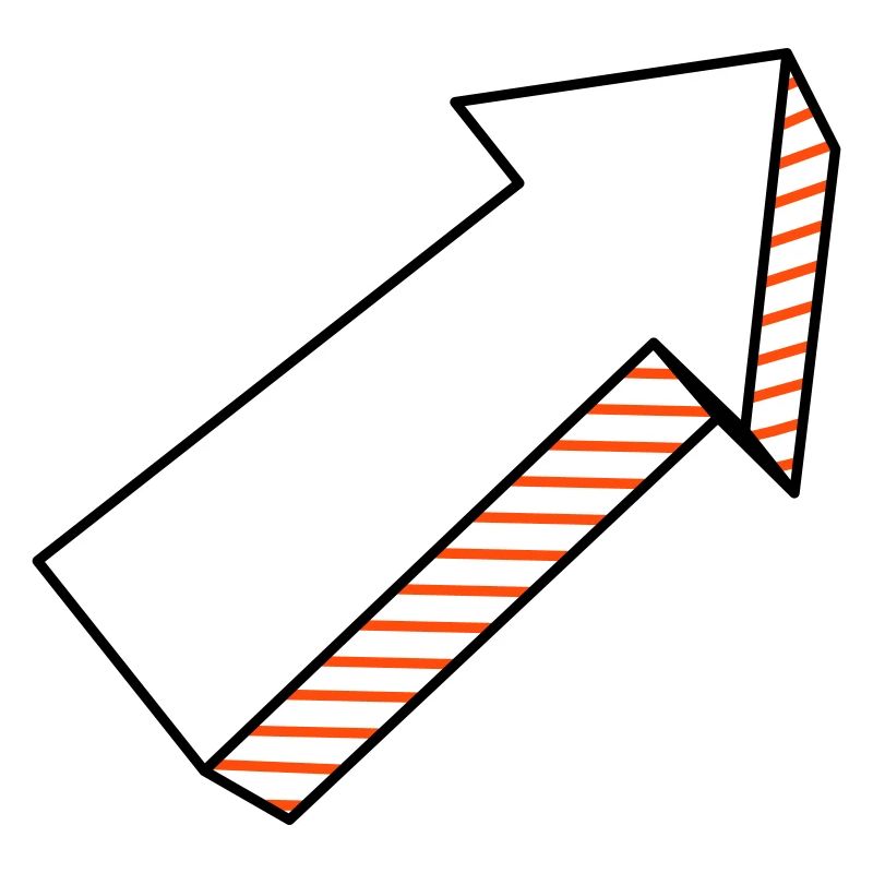 Arrow in 3D two-tone