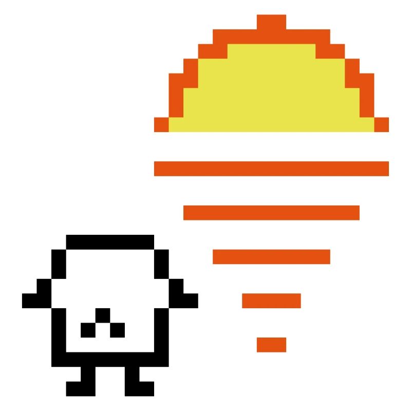 Retro 8 bit pixel sunset