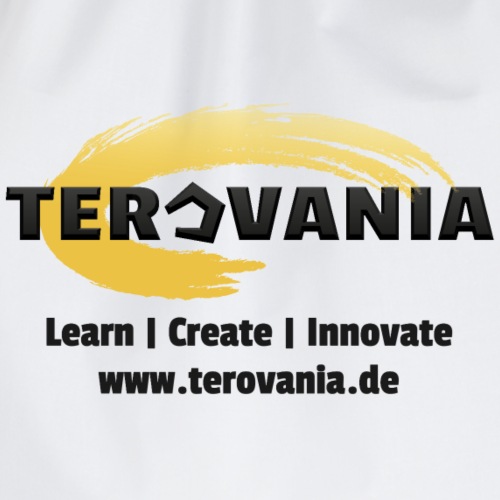 Terovania Logo mit Motto & URL - Turnbeutel