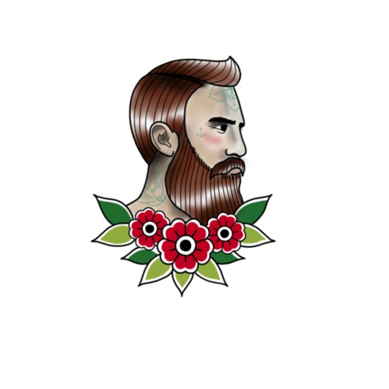 Oldschool tattoo hipster design Beard Men Flowers' Drawstring Bag |  Spreadshirt