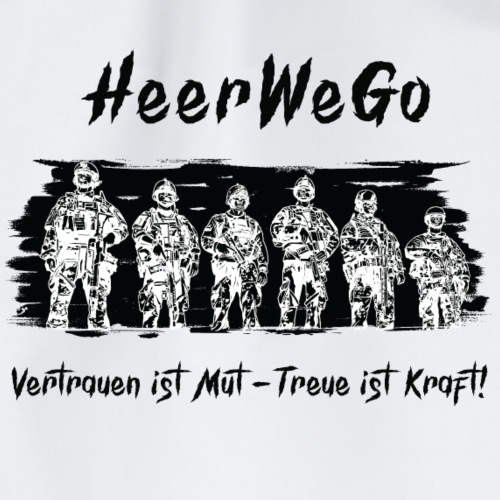 HeerWeGo schwarz hinterlegt Armee Bundeswehr Heer - Turnbeutel