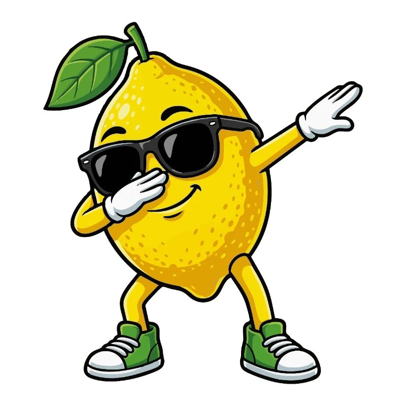 Funny Lemon in Dab Pose Cartoon