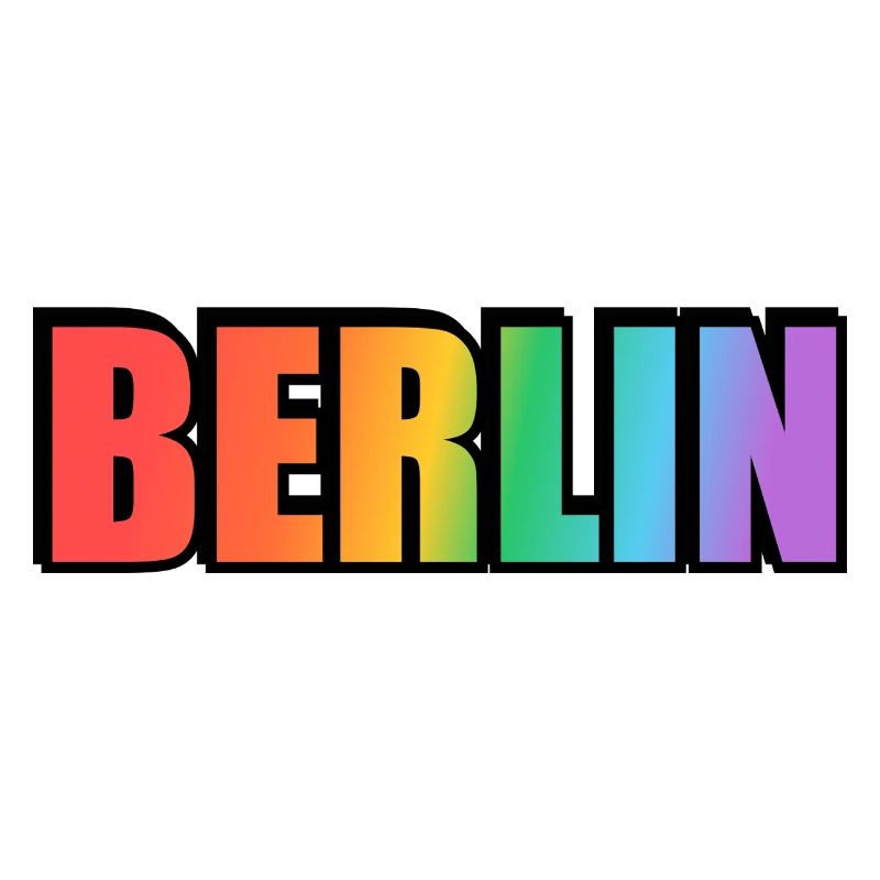 Berlin Rainbow Gradient Letters LGBT