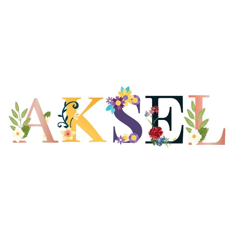 AKSELName décoré de fleurs