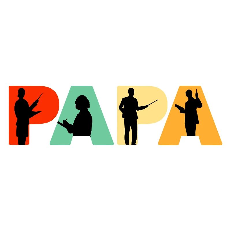 Silhouette professionnelle éducative Papa Enseignant