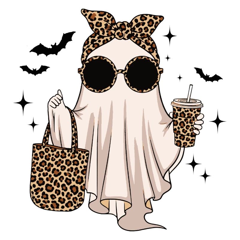 Trendy Halloween Geist mit Leo-Accessoires