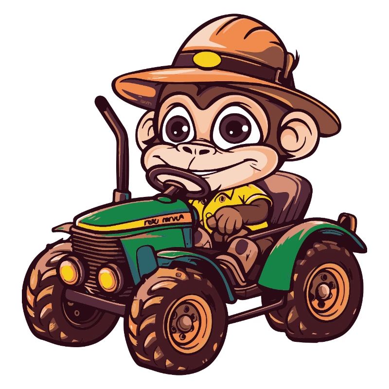 Monkey Tractor Farmer