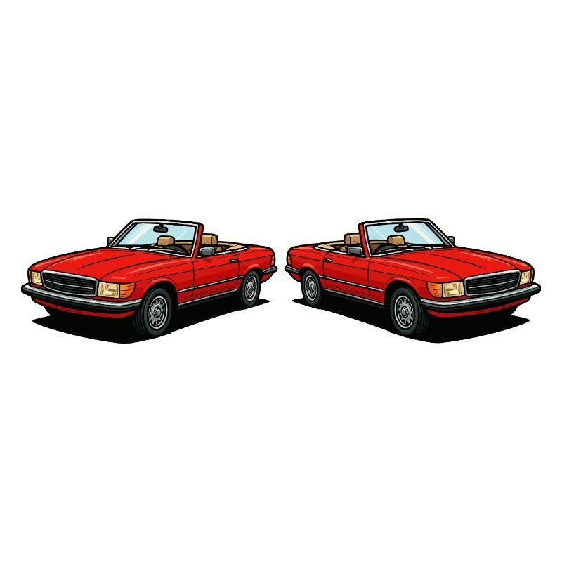 Red convertible duo: classic two-seaters