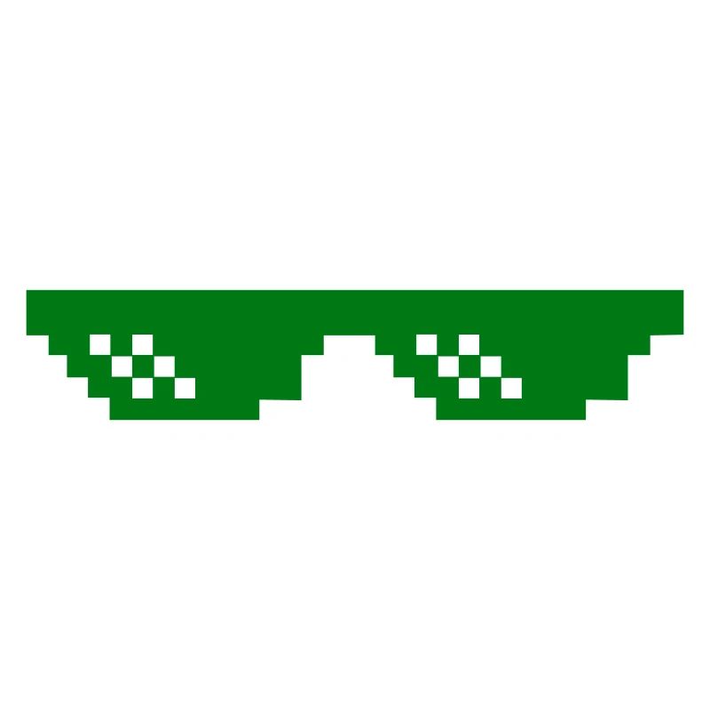 Green pixel pattern with contrast blocks