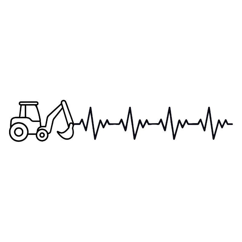 Bagger Baggern Baggerfahrer EKG Herzschlag