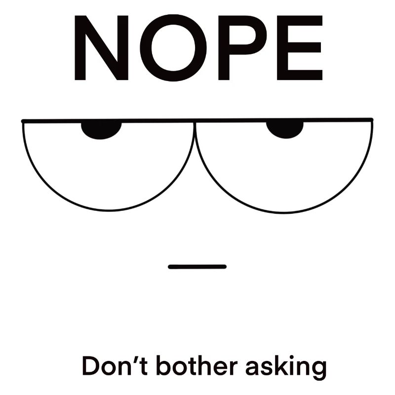 Nope Don't Bother Asking