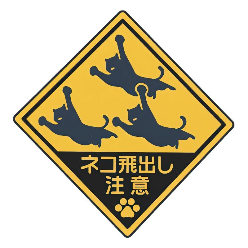 Humorous Flying Cat Panel