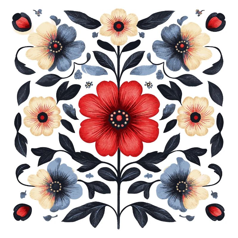 Nordic floral pattern