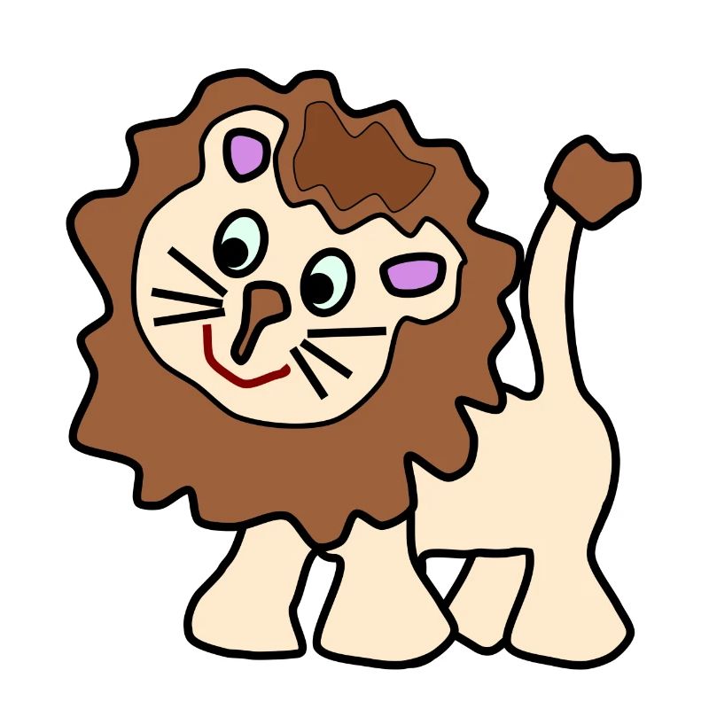 Cute funny brown lion