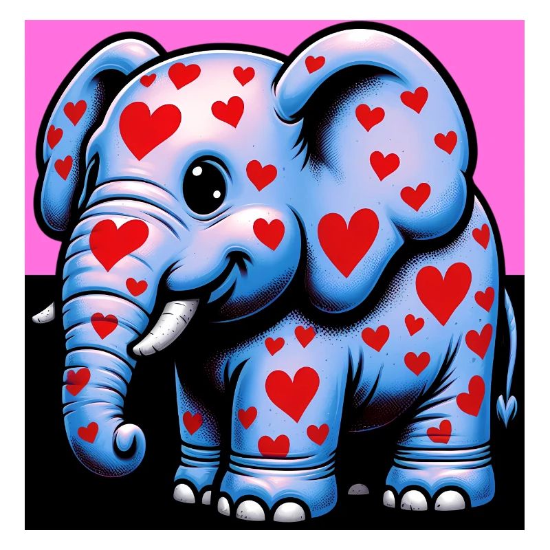 Elefant mit Herz und Herzen