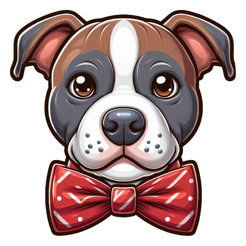 Pitbull Wearing a Bowtie