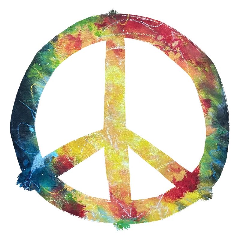 Bunter Peace-Zeichen Tie-Dye