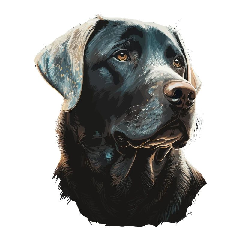 Labrador Retriever on Glowing lights