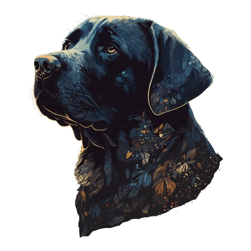 Incroyable Labrador Retriever avec un corps de style feuilles