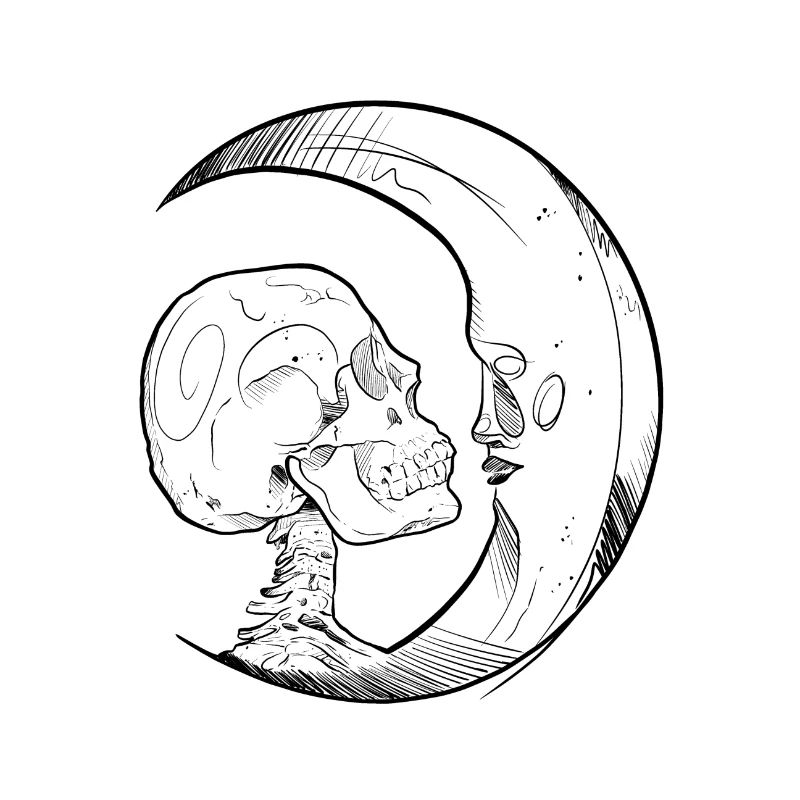 Skull moon sketch