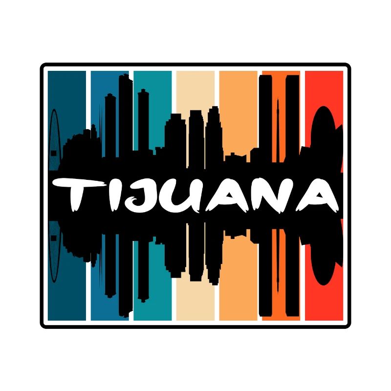 Tijuana Mexique Skyline Silhouette Souvenir de voyage