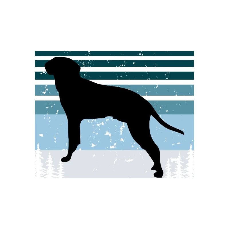 Braque Saint Germain Dog Silhouette Retro Sunset
