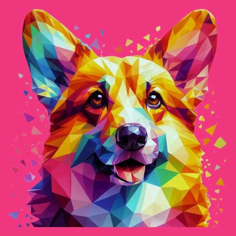 Modern geometric dog's muzzle: corgi