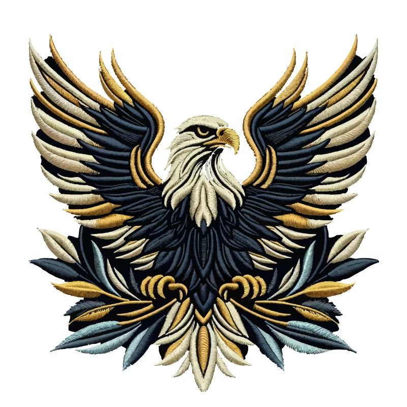 Regal Eagle Wings Embroidered Tee