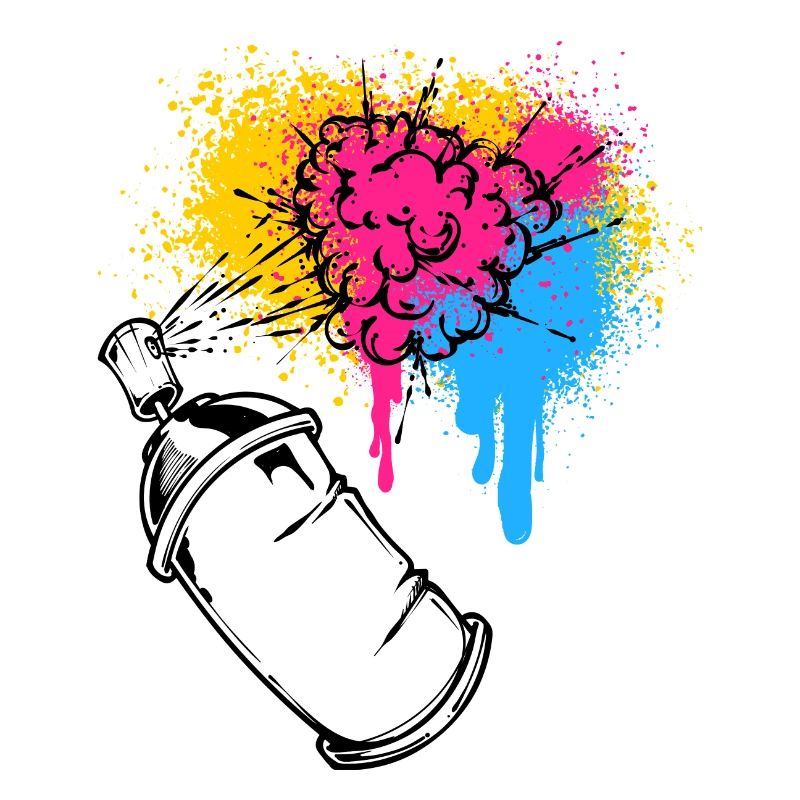 Graffiti Sprayer Spray Can Drawing Illustration