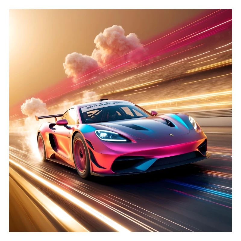 A sleek lowpoly 3D car model Une voiture de course