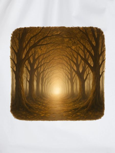 Mystyischer Herbstwald Sonnenlicht