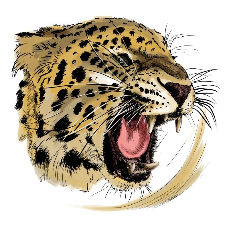 Wild predator design with leopard face