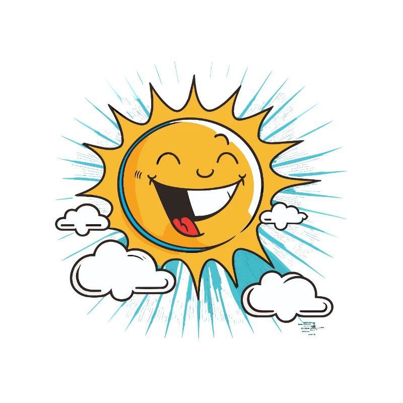 Lächelnde Sonne mit Wolkenburst