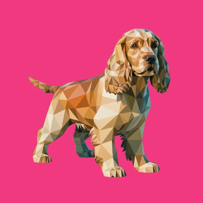 Cocker Spaniel - Cooles Low-Poly-Logo