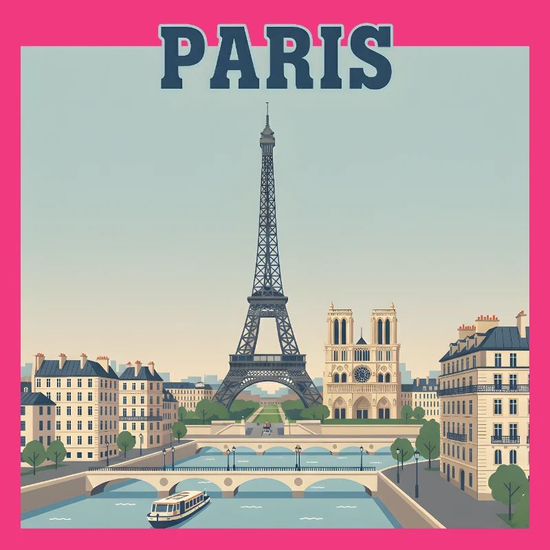Paris Skyline Eiffel Print