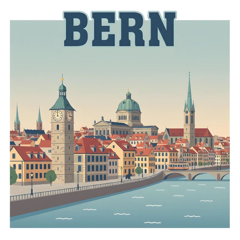 Bern Riverside Cityscape