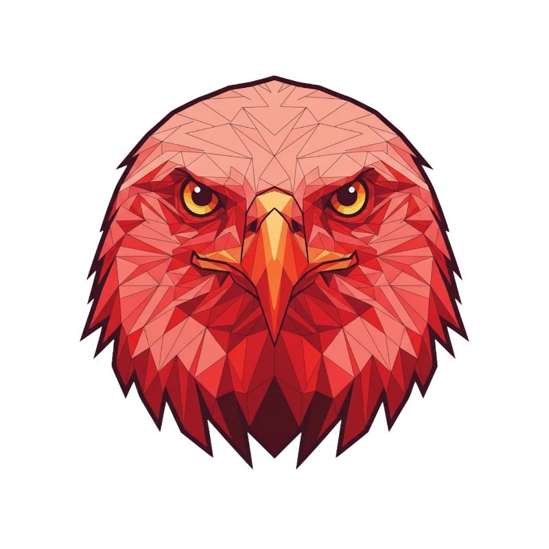Red Eagle Lowpoly Portrait