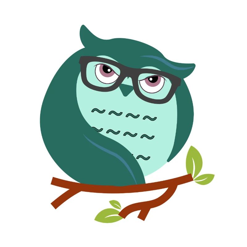 Cartoon-Eule mit schicke Brille