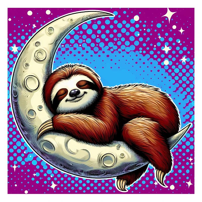 Faultier schläft auf dem Mond