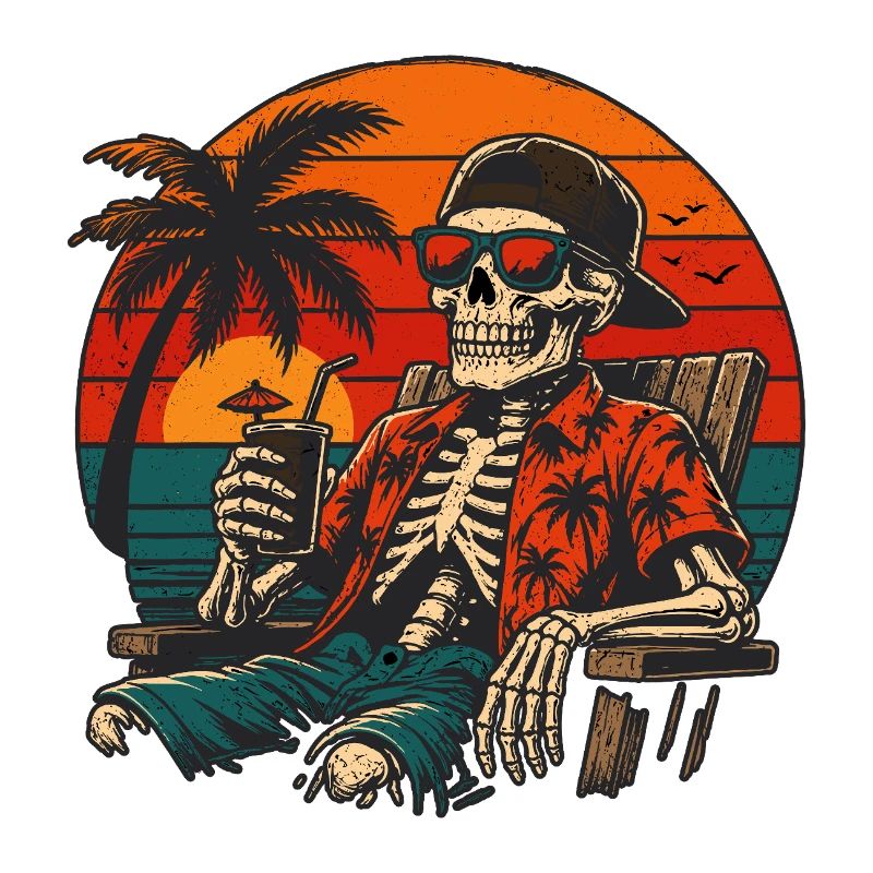 Skeleton Sunset Beach Vacation